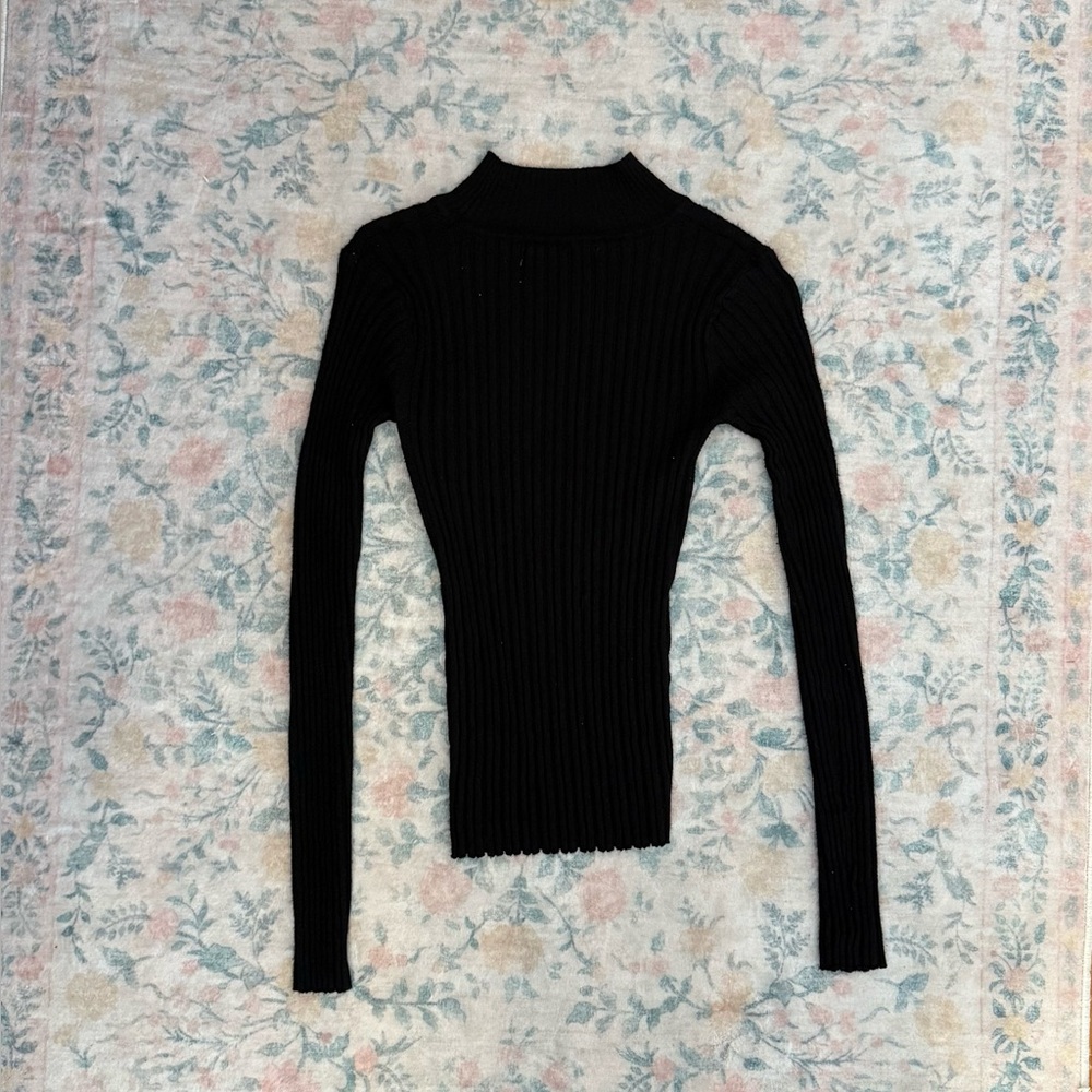 Black Ribbed Women's Sweater